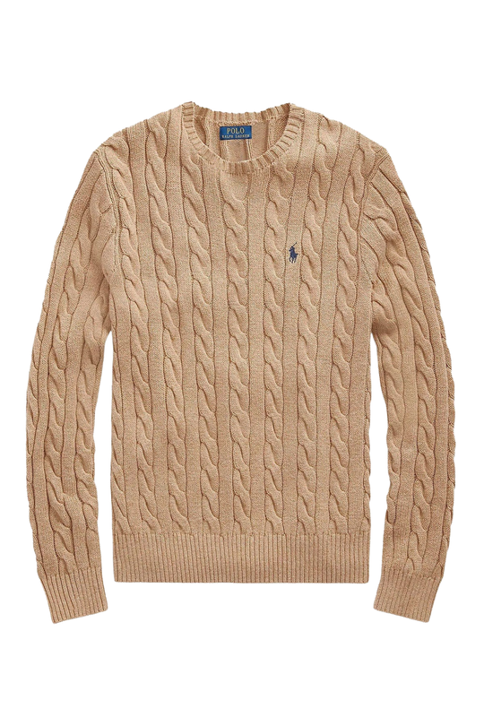 Klasik Saç Örgü Yuvarlak Yaka Triko Kazak