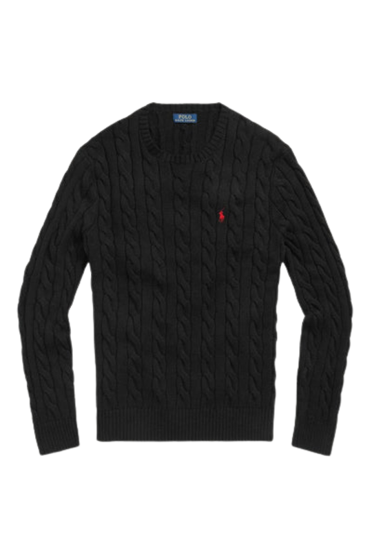 Yuvarlak Yaka Saç Örgü Triko Kazak