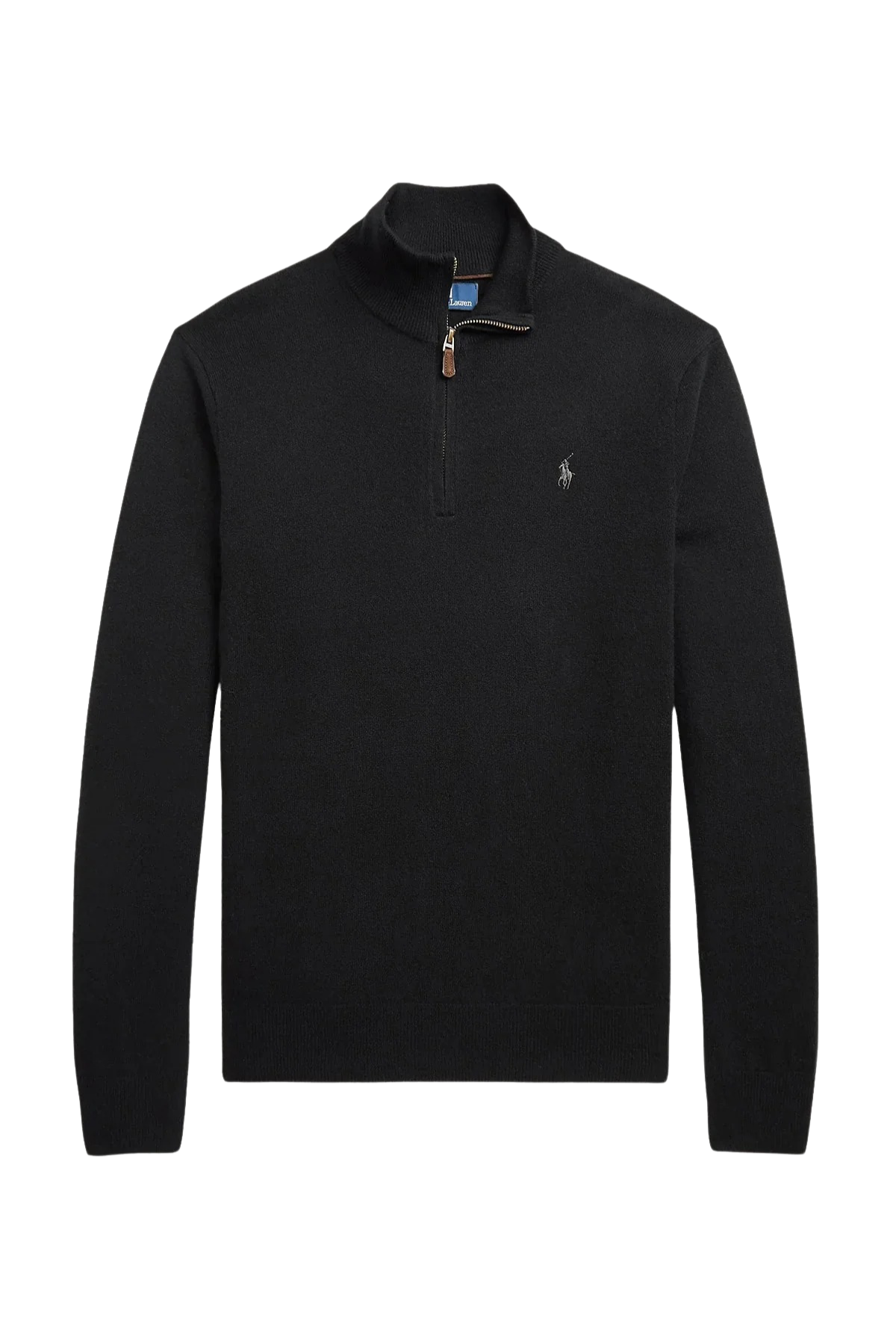 Dik Yaka Yarım Fermuarlı Örgü Yün Triko Kazak