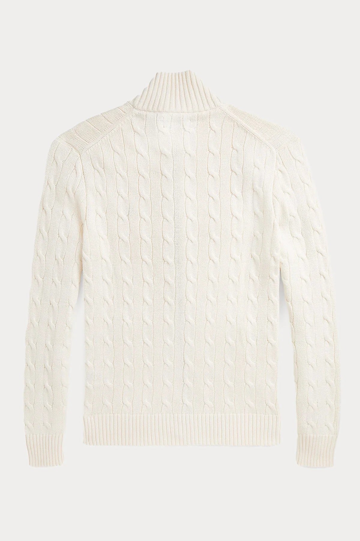 Dik Yaka Saç Örgü Triko Ceket