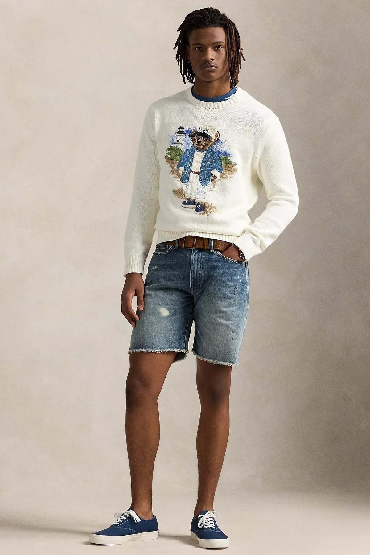 Relaxed Fit Bear Örgü Triko Kazak