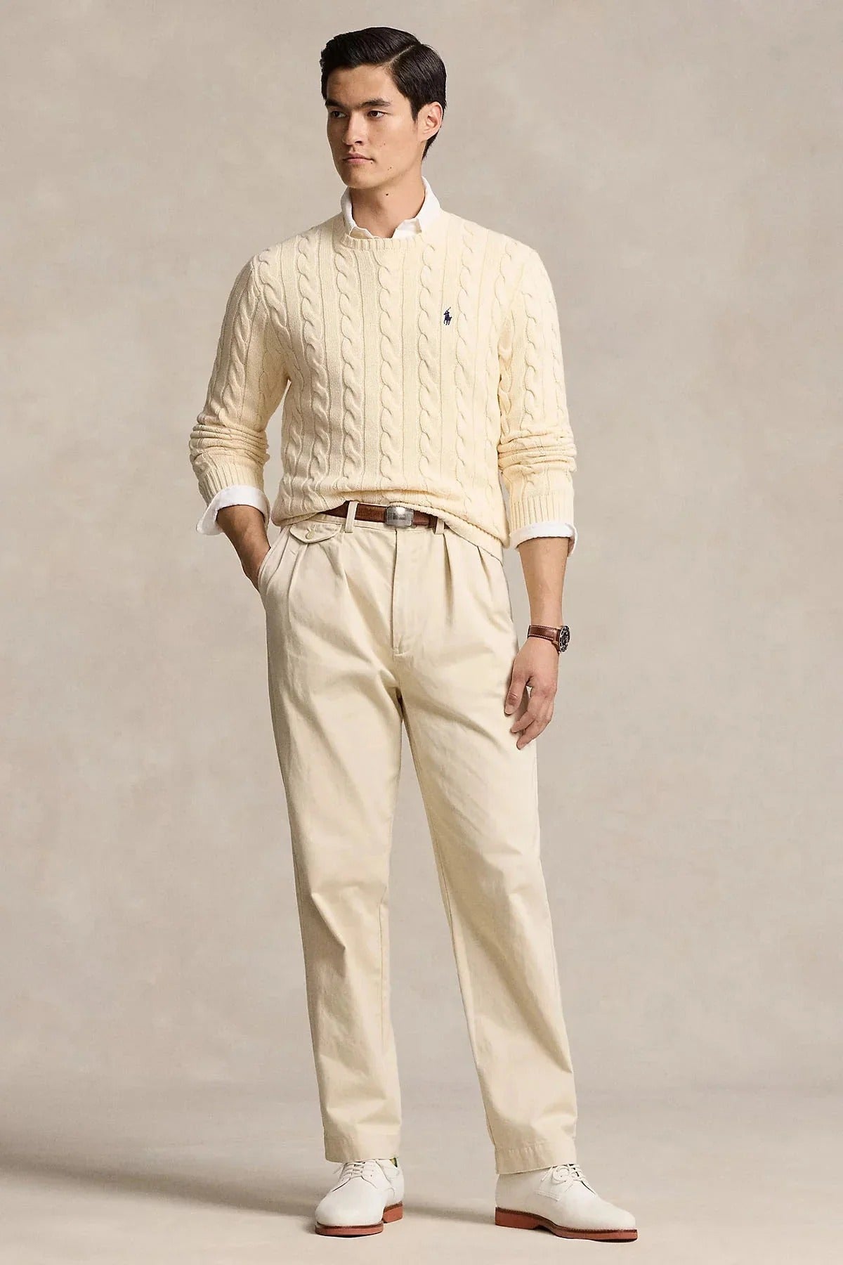 Yuvarlak Yaka Saç Örgü Triko Kazak