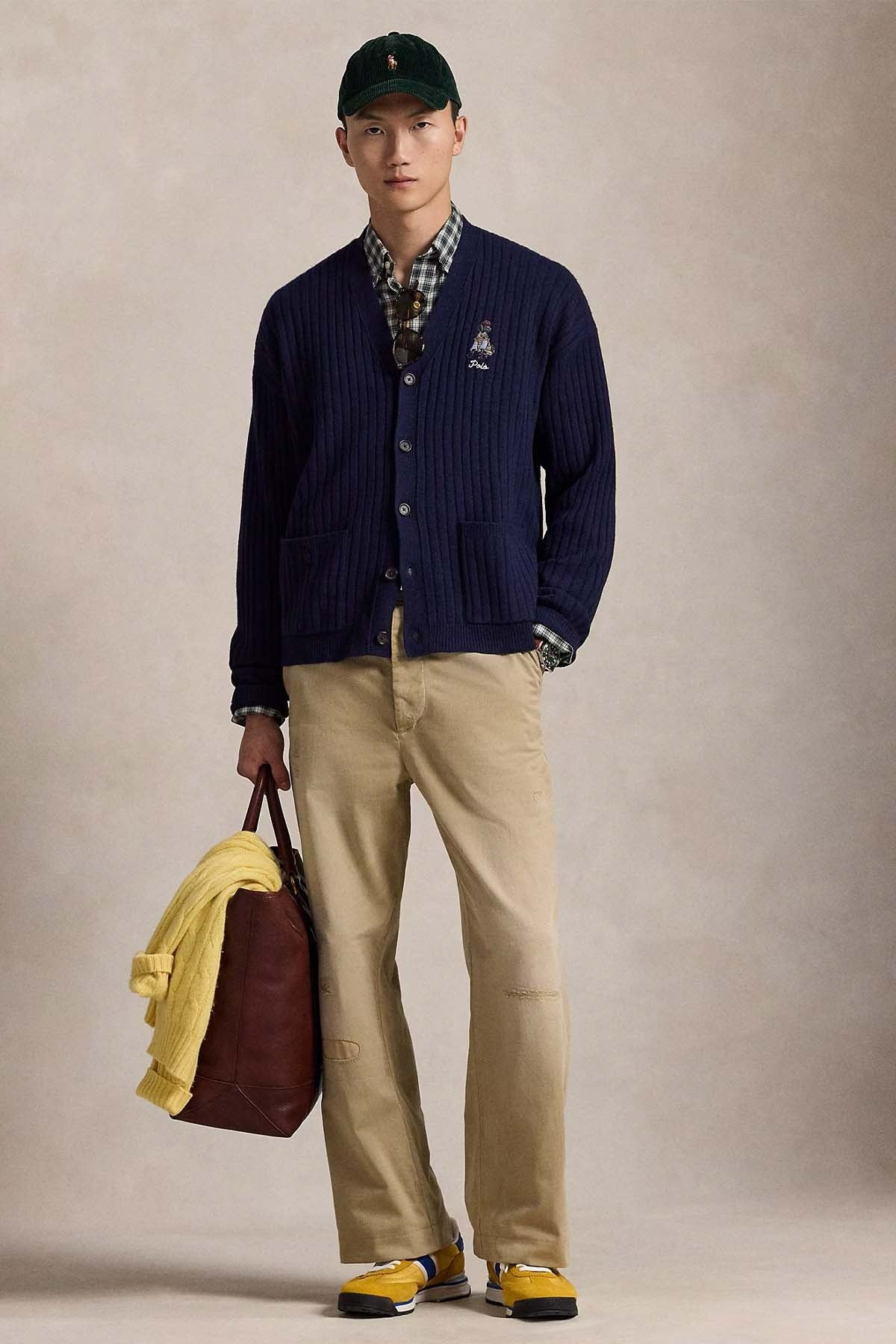 Relaxed Fit Bear Örgü Yün Triko Ceket