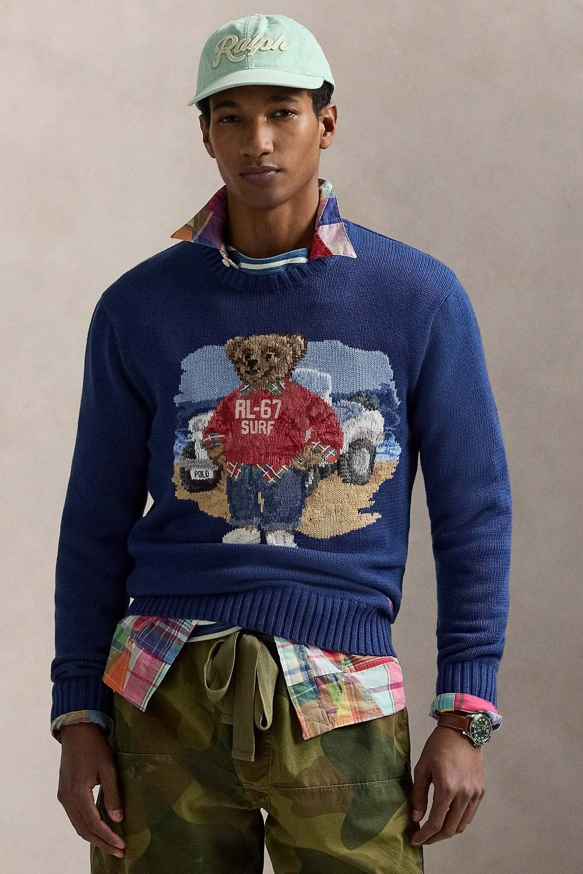 Relaxed Fit Bear Örgü Triko Kazak