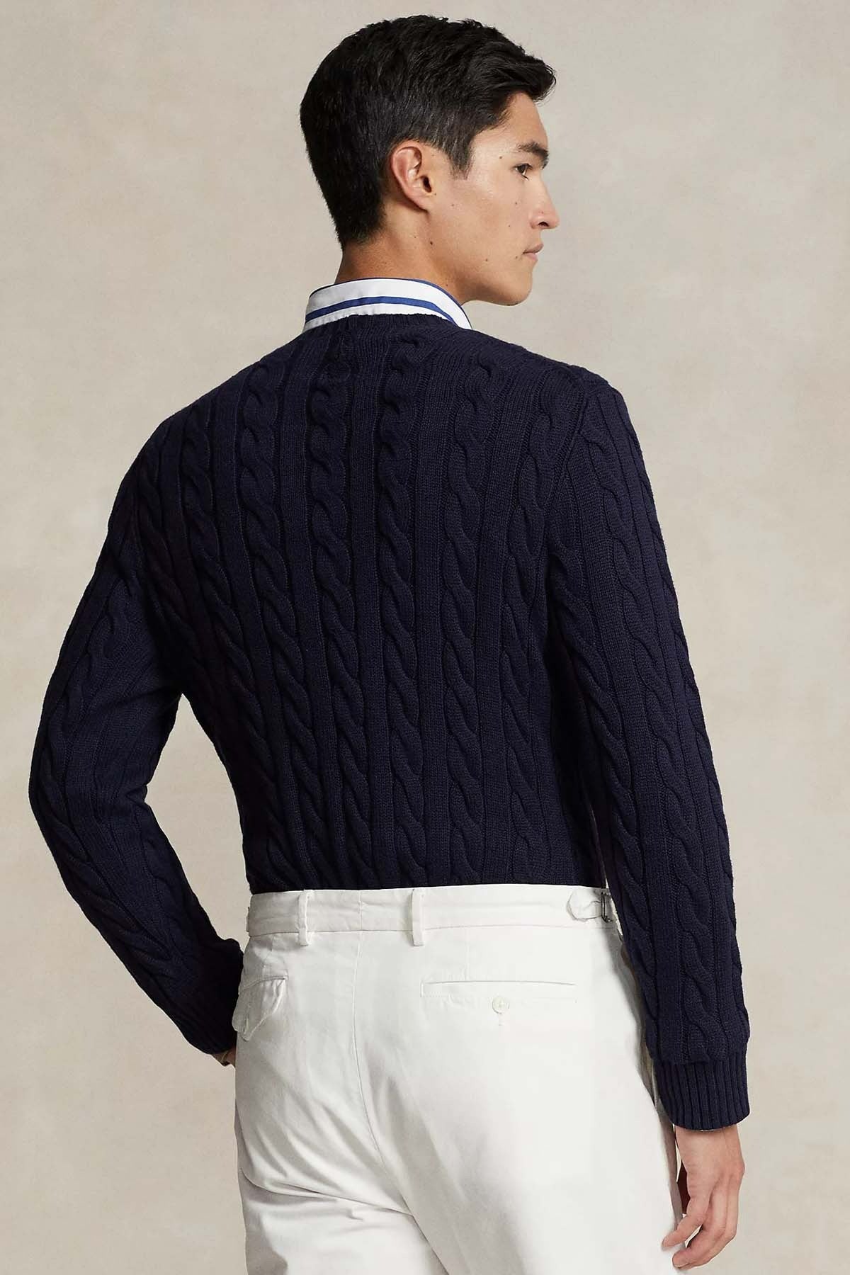 Yuvarlak Yaka Saç Örgü Triko Kazak