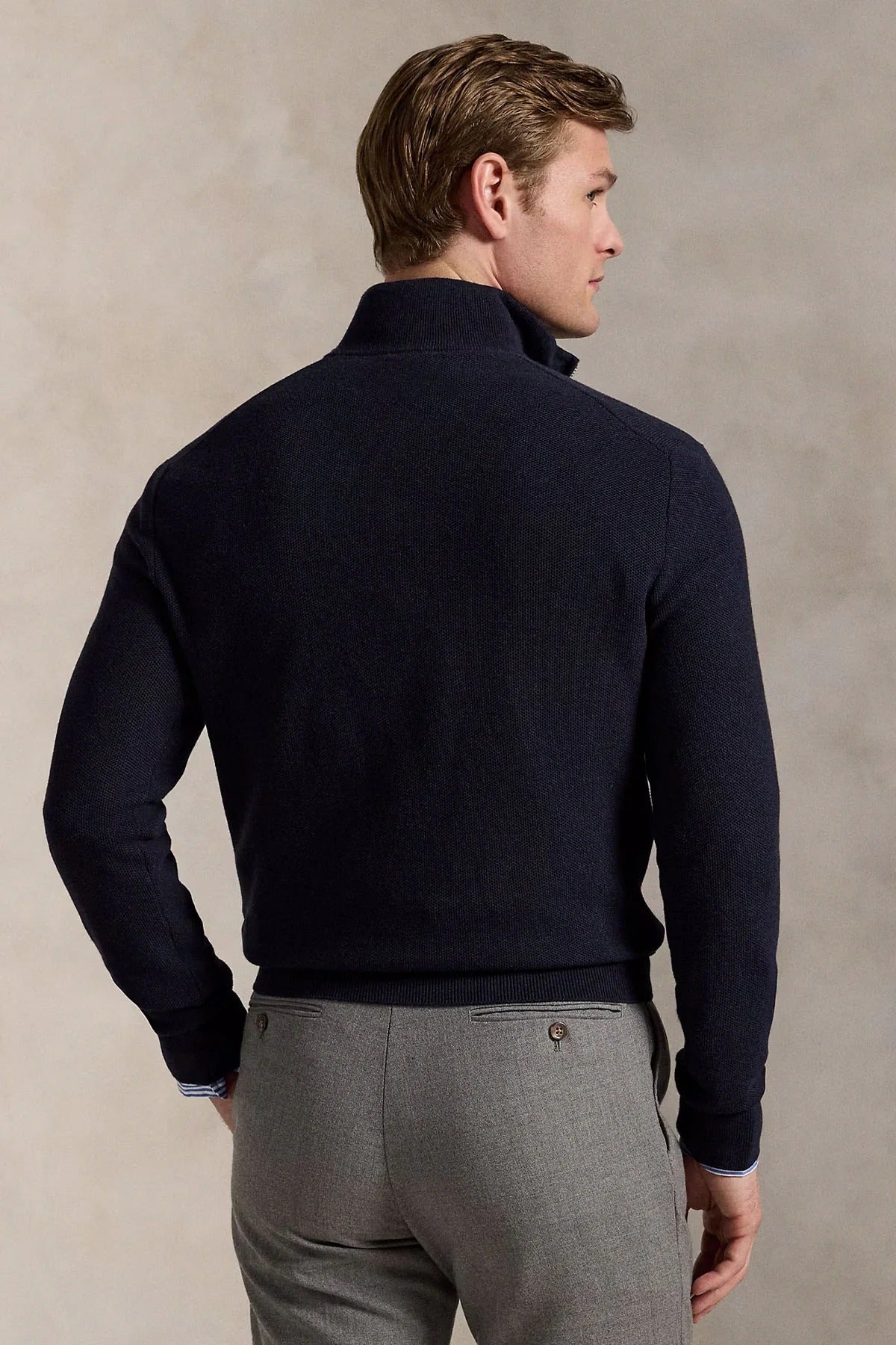 Regular Fit Perkins Yaka Örgü Triko Kazak