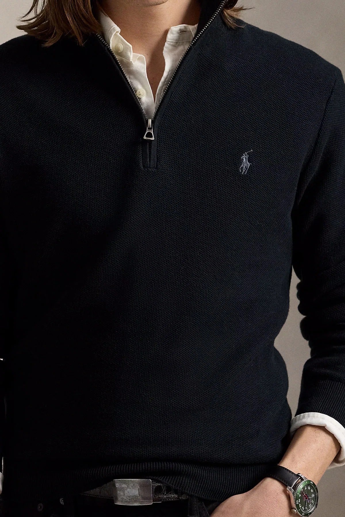 Regular Fit Perkins Yaka Örgü Triko