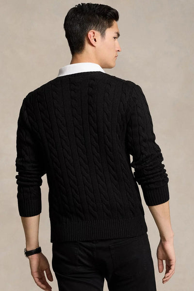 Yuvarlak Yaka Saç Örgü Triko Kazak