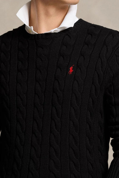 Yuvarlak Yaka Saç Örgü Triko Kazak