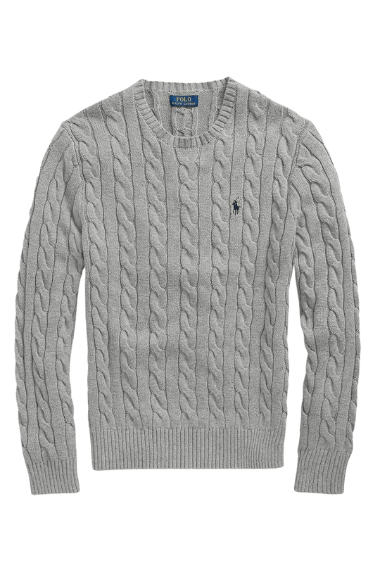 Yuvarlak Yaka Saç Örgü Triko Kazak