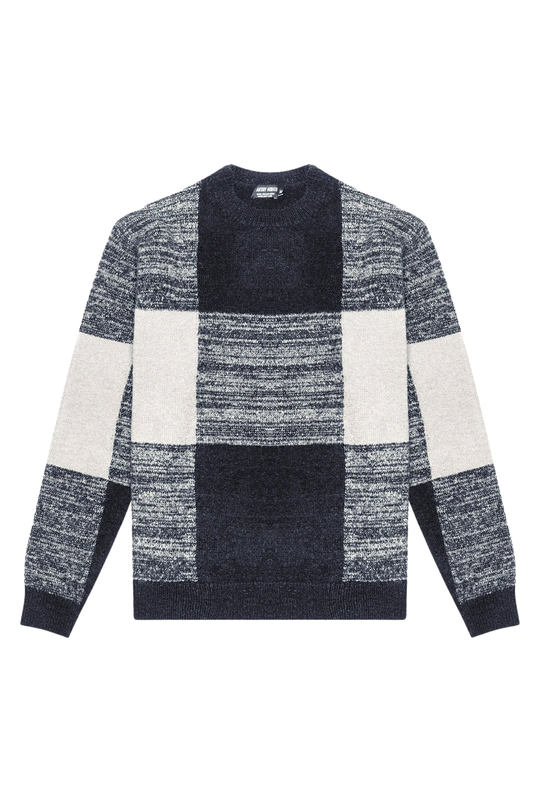 Yuvarlak Yaka Desenli Triko Kazak