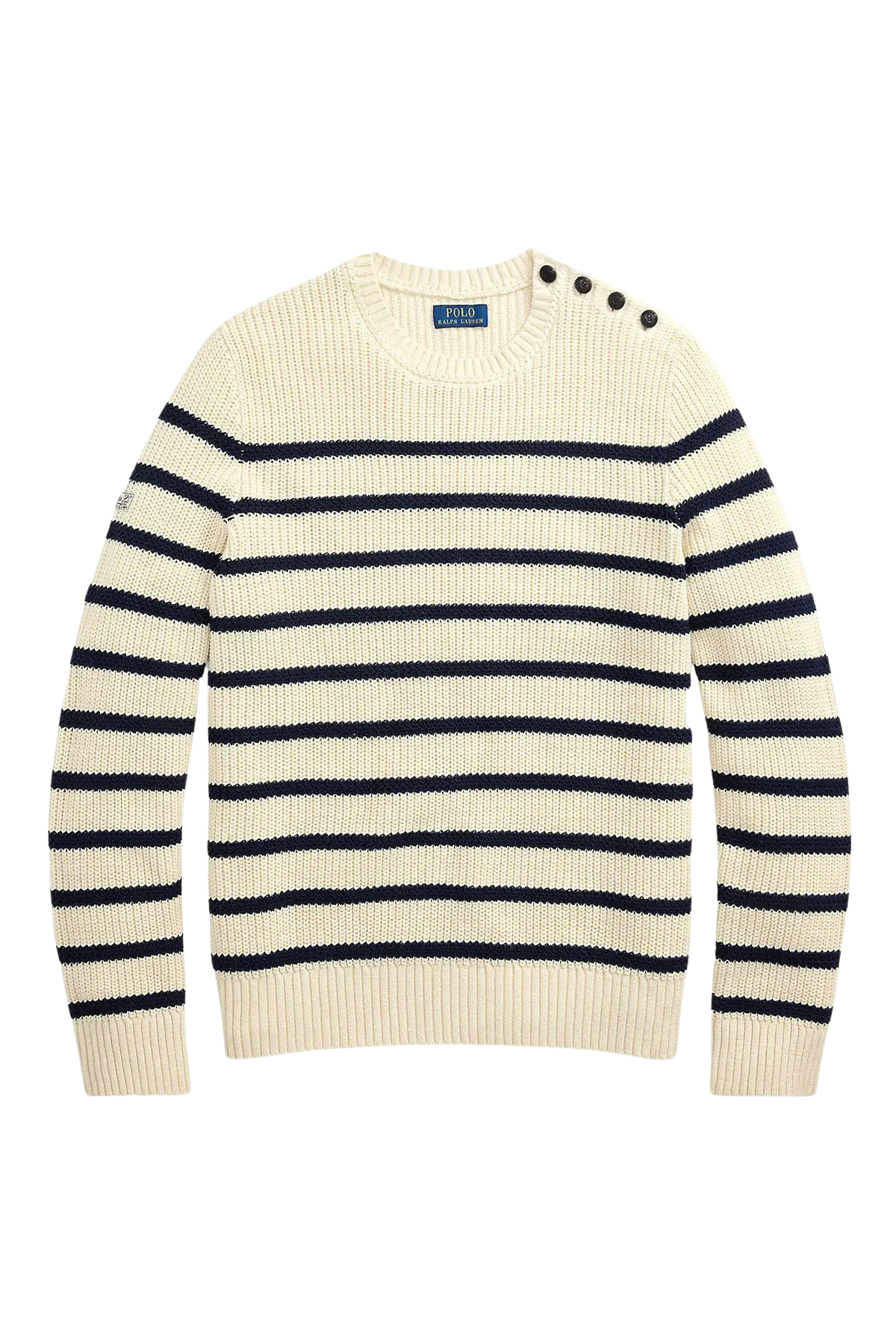 Relaxed Fit Çizgili Örgü Keten Triko Kazak