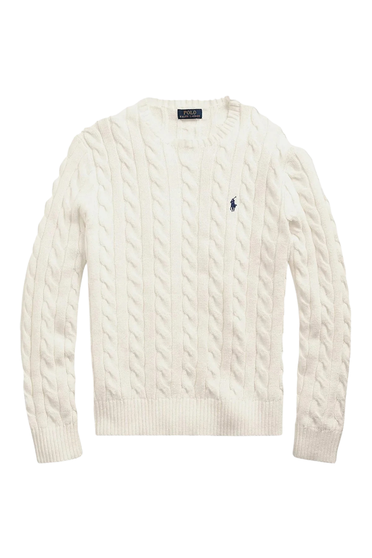 Yuvarlak Yaka Saç Örgü Triko Kazak