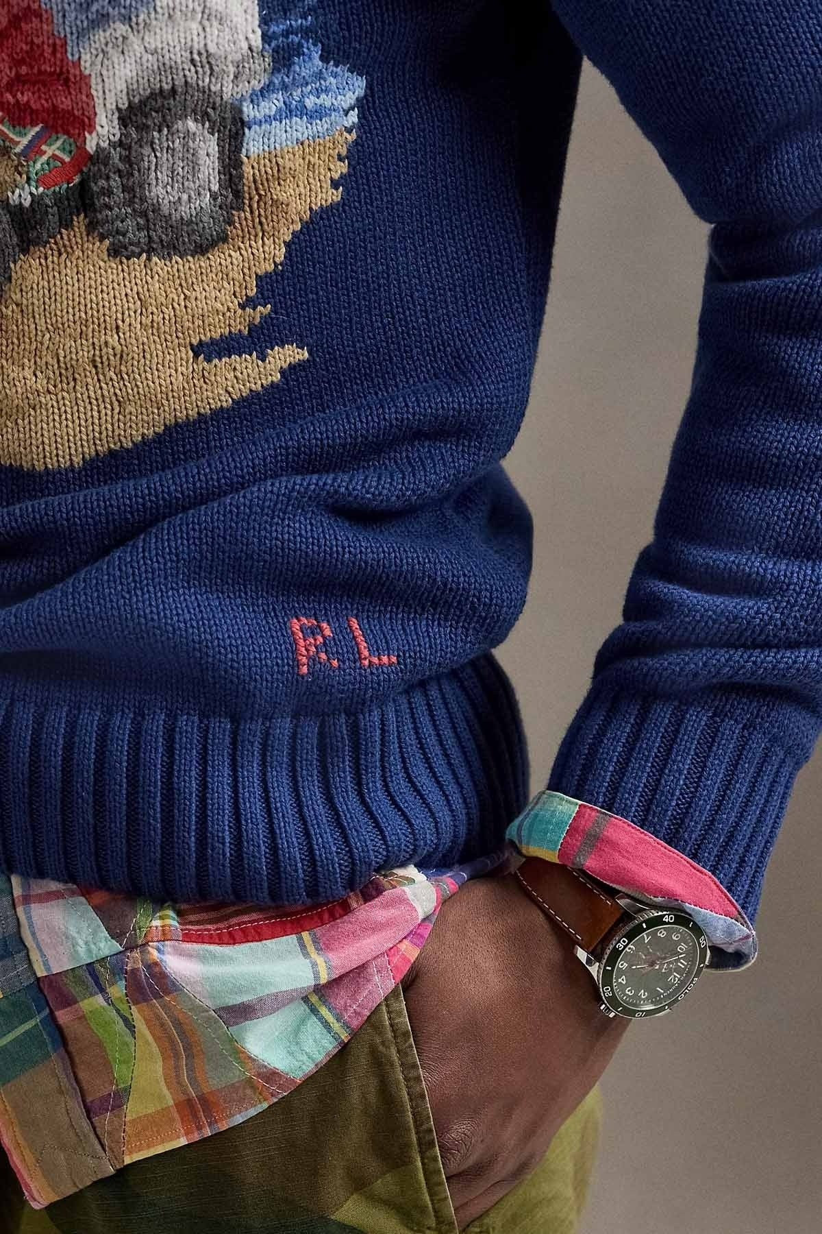 Relaxed Fit Bear Örgü Triko Kazak