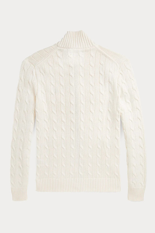 Dik Yaka Saç Örgü Triko Ceket