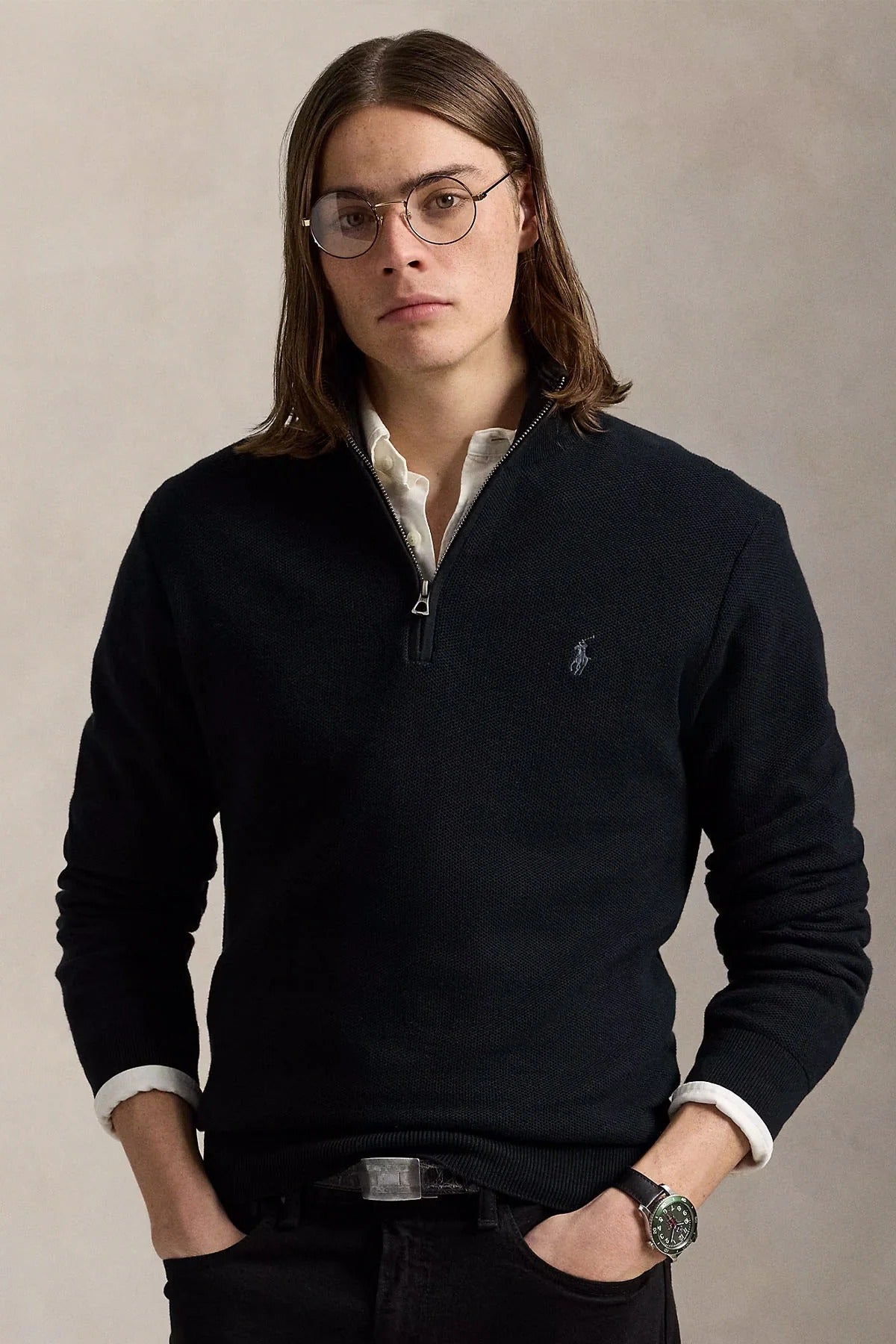 Regular Fit Perkins Yaka Örgü Triko