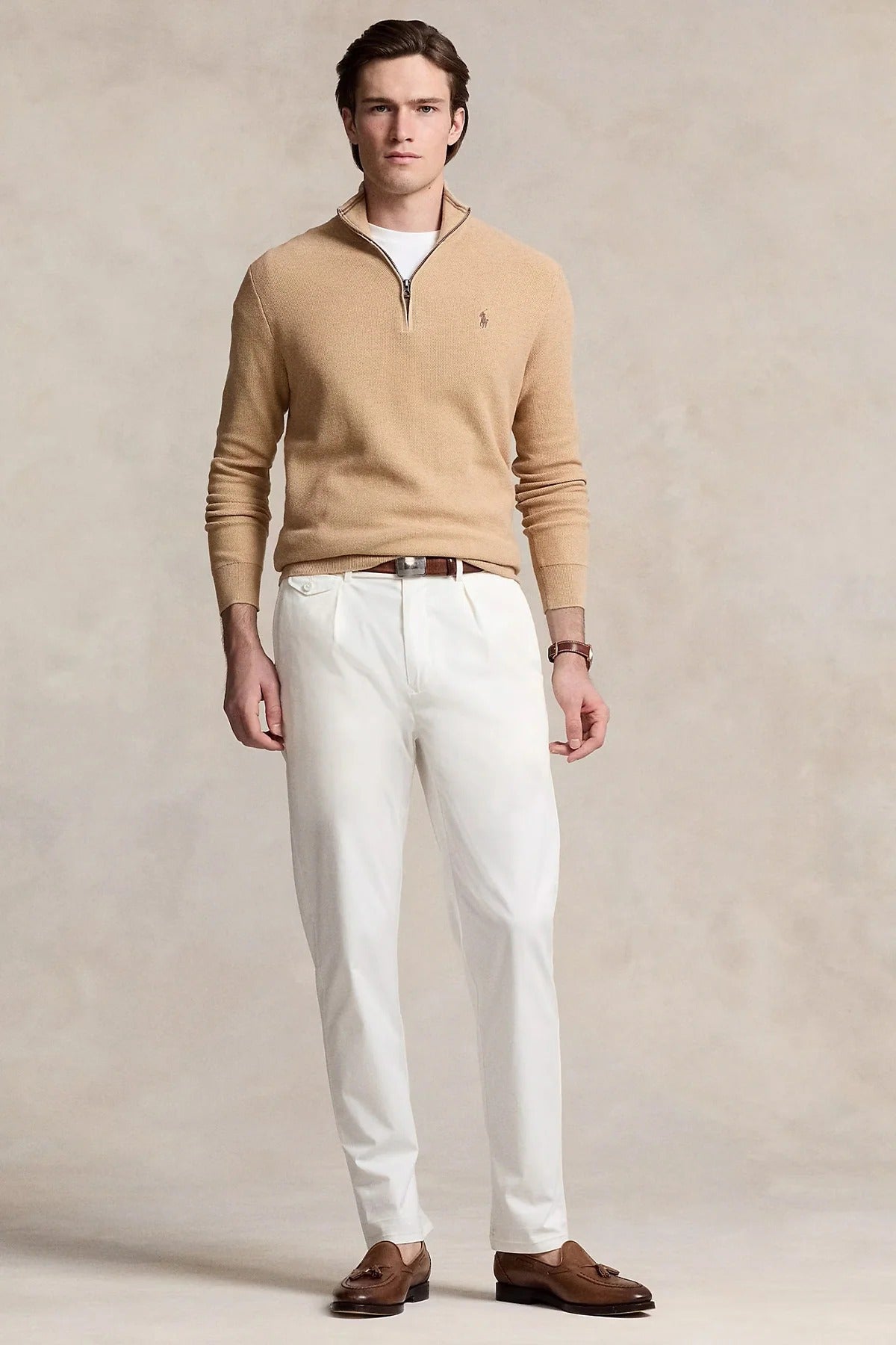 Regular Fit Perkins Yaka Örgü Triko Kazak