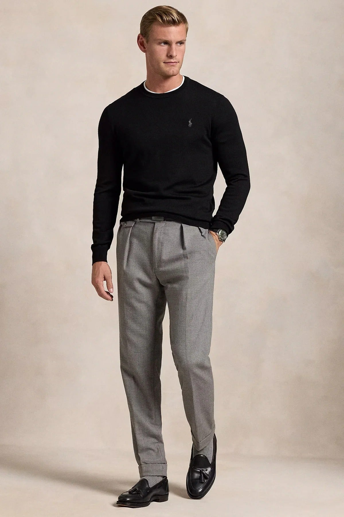 Slim Fit İnce Örgü Yün Triko Kazak