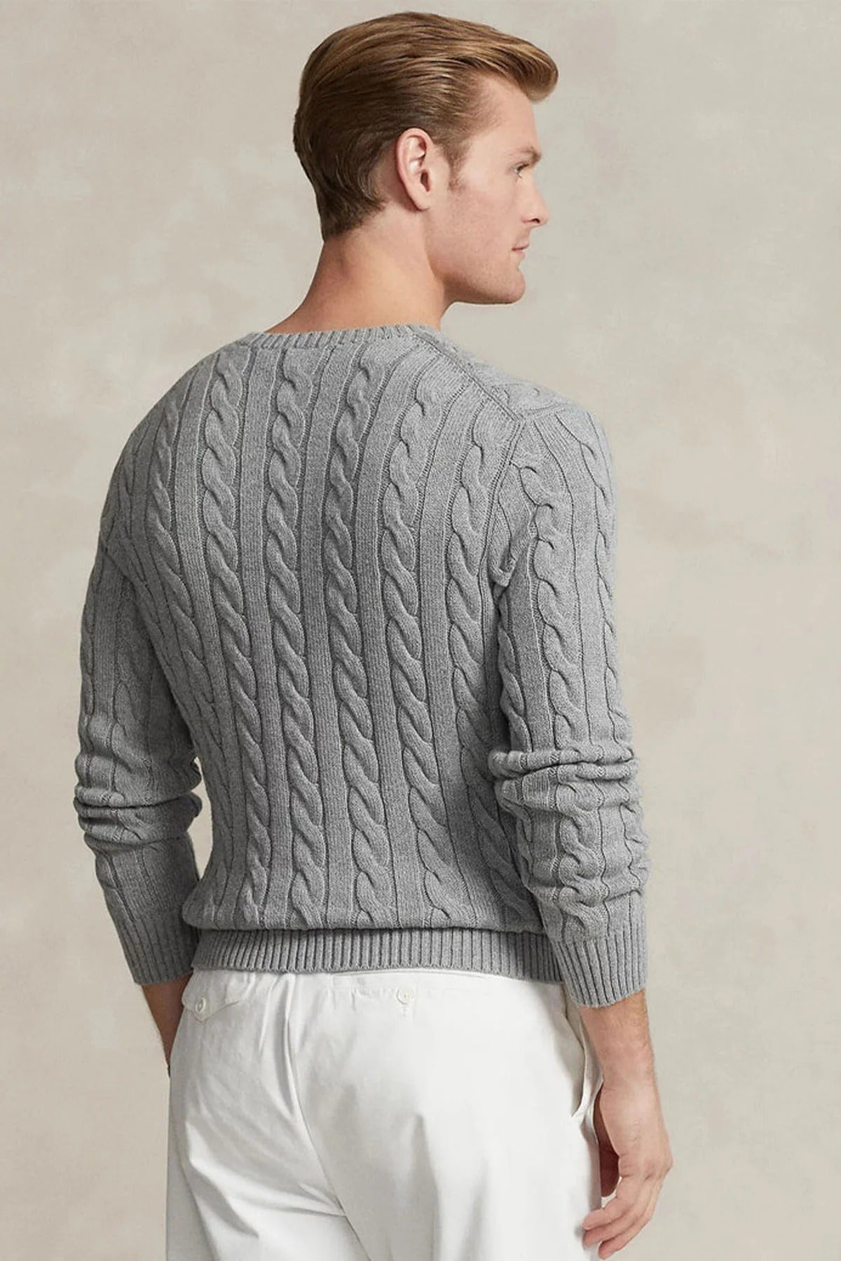 Yuvarlak Yaka Saç Örgü Triko Kazak