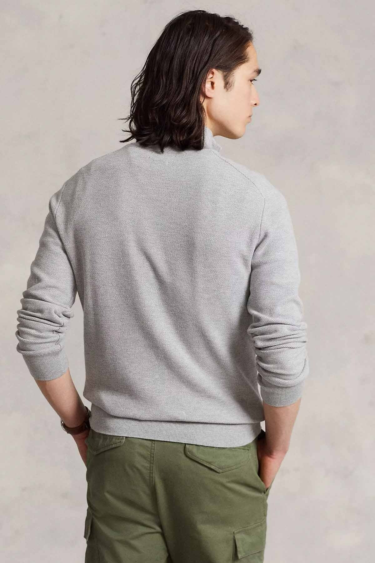 Yarım Fermuarlı Regular Fit Örgü Triko