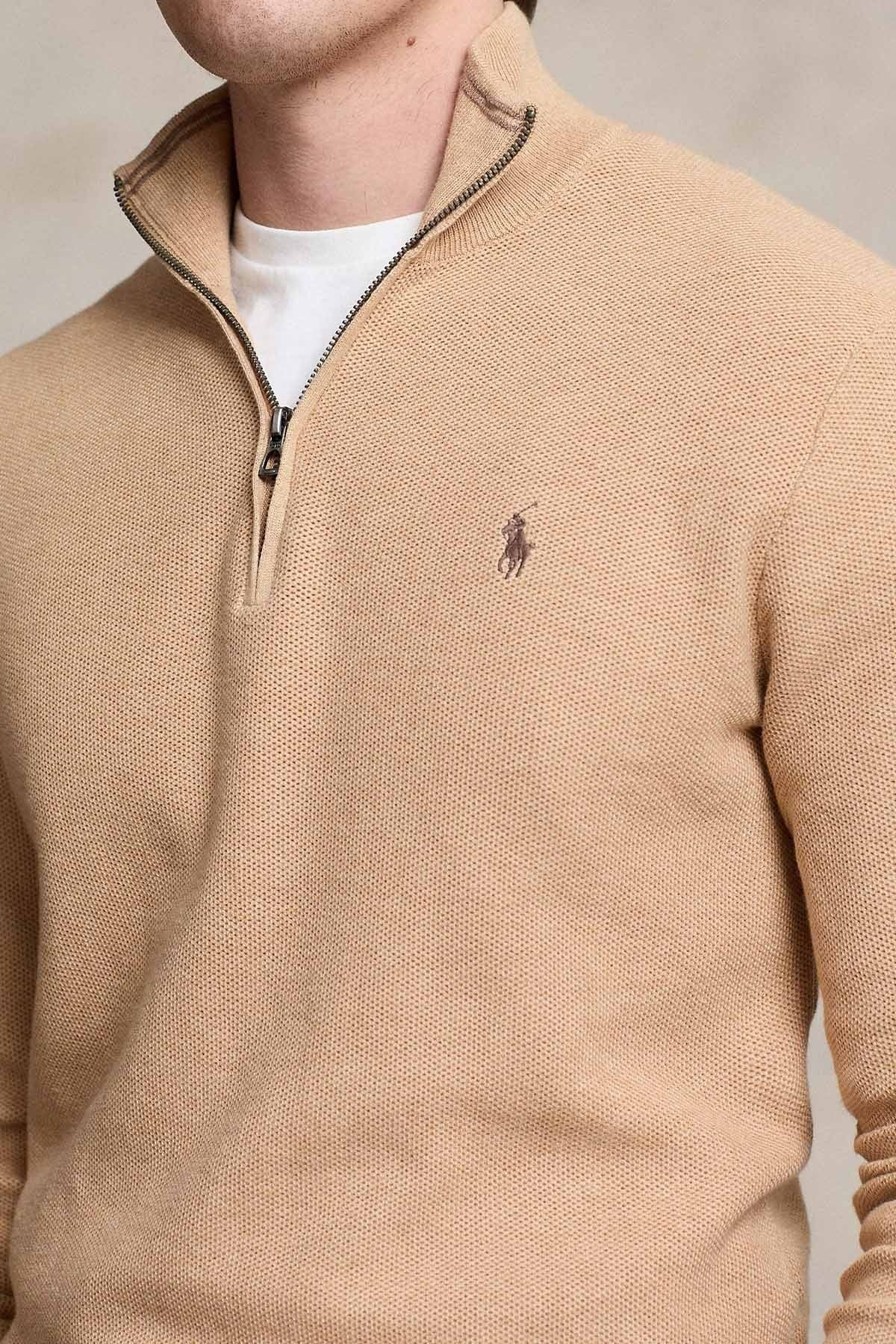 Regular Fit Perkins Yaka Örgü Triko Kazak