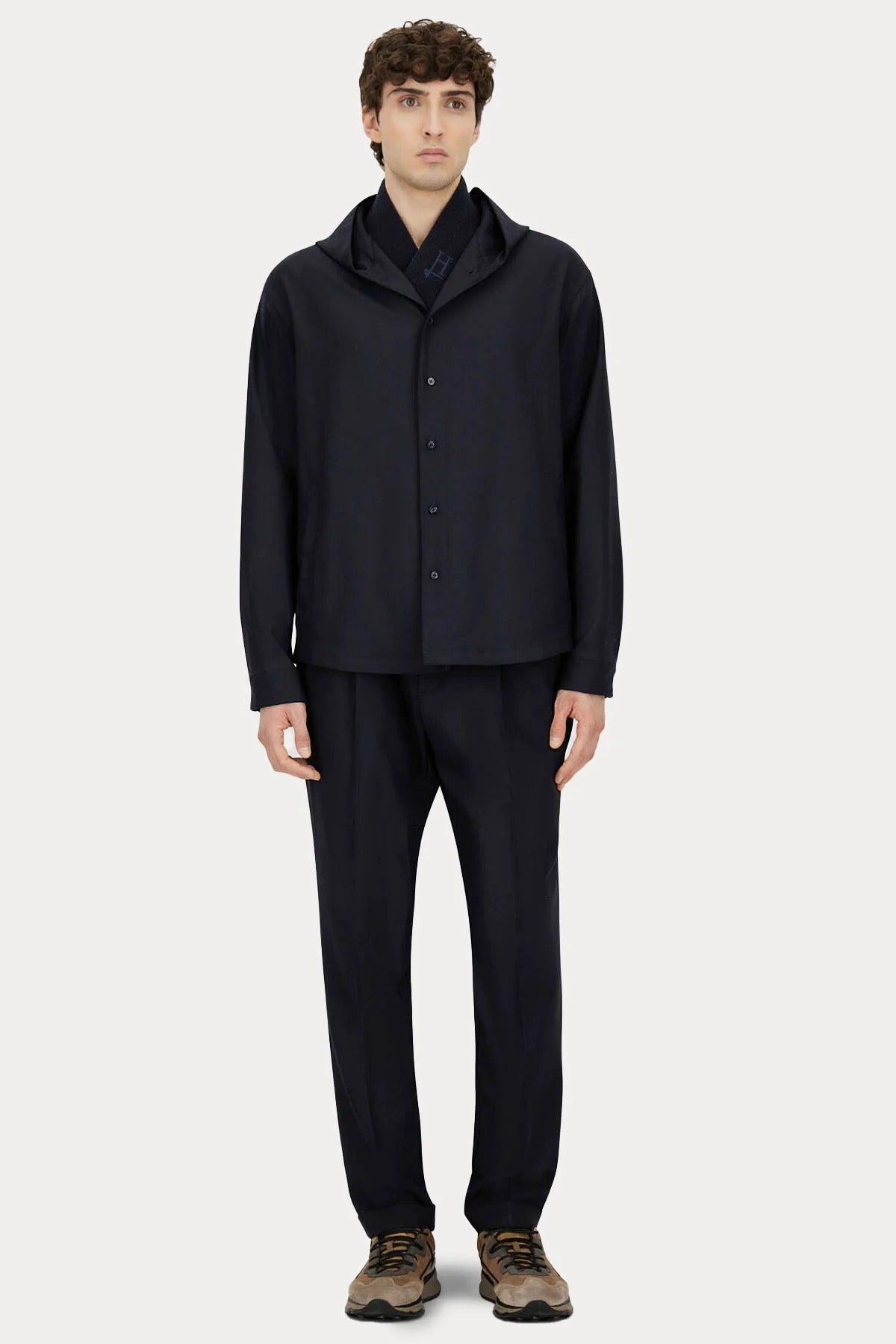 Rahat Kesim Tek Pile Duble Paça Yün Pantolon