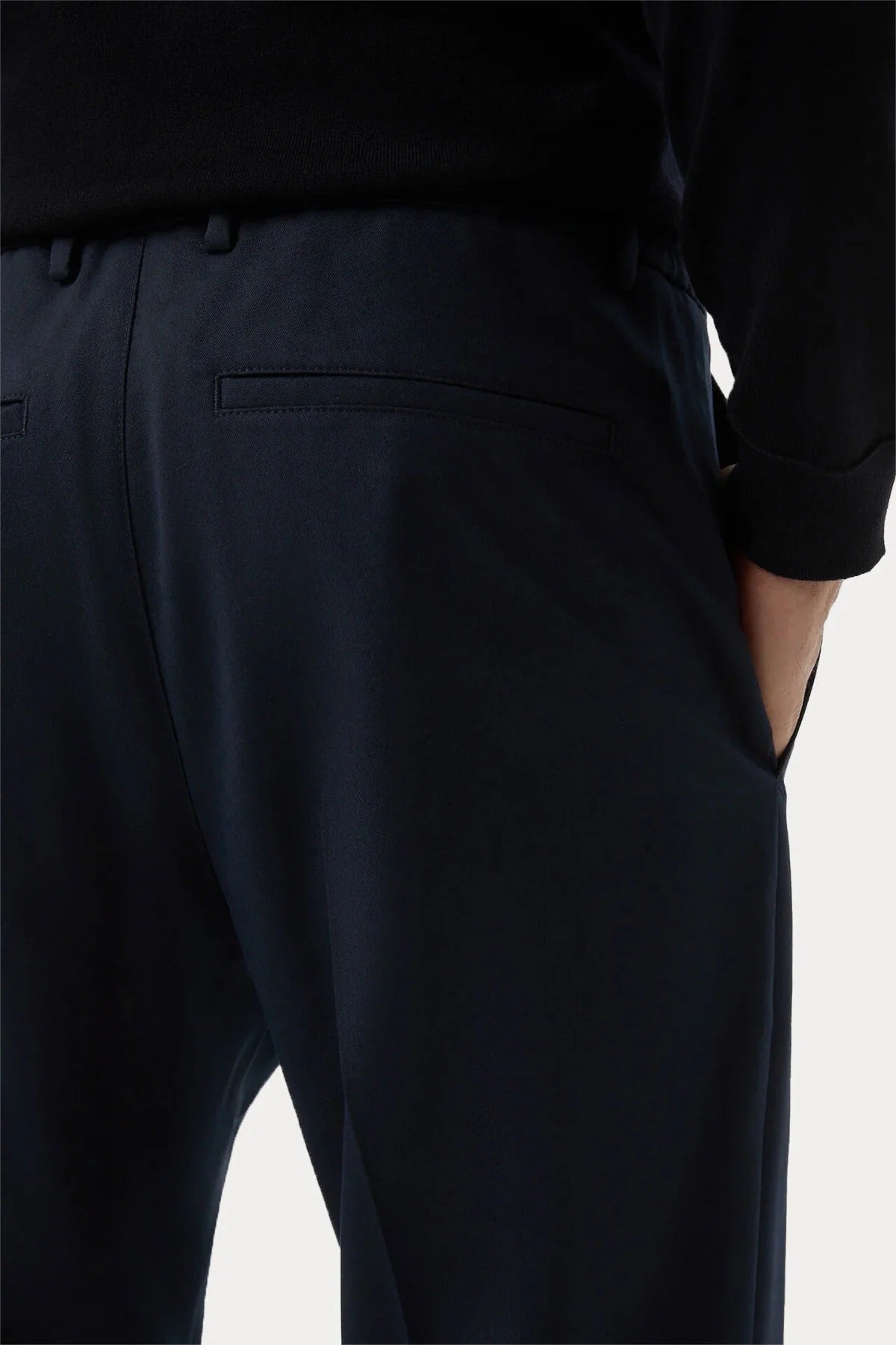 Rahat Kesim Lastikli Yün Pantolon - Lacivert