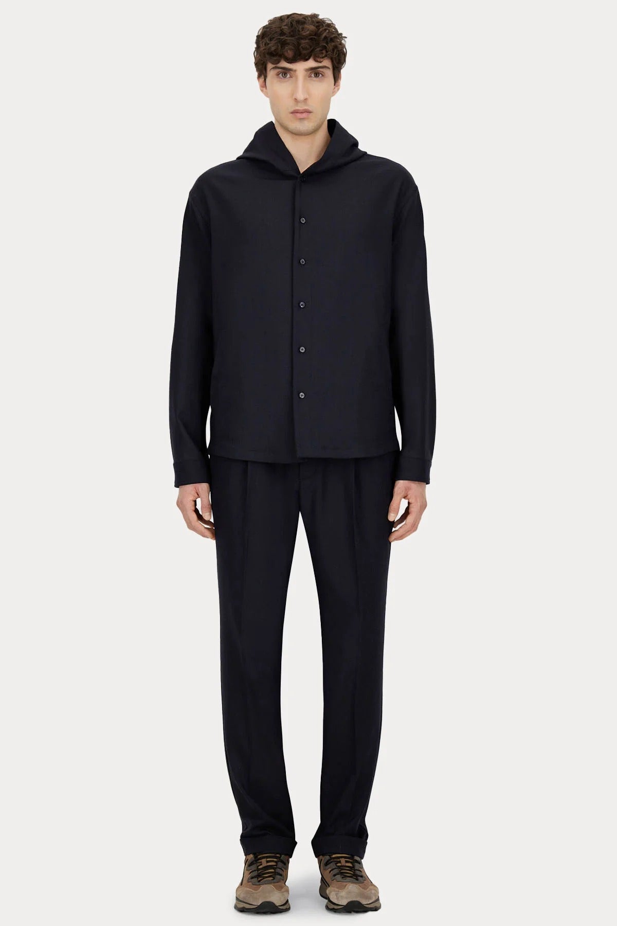 Rahat Kesim Tek Pile Duble Paça Yün Pantolon